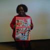 Workshop participant with her amazing vision board at "Vision for Health" Health and Wellness Discussion and Vision Board Workshop. What a fun, energized participant- and great dancer too!